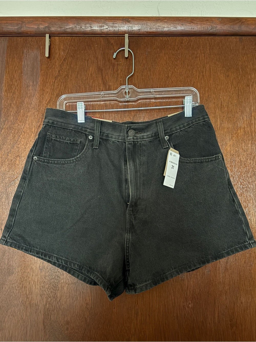 Black High-Waist Denim Mom Shorts - Women